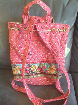 VERA BRADLEY PINK PANSY MIMI BACKPACK - RARE - BRAND NEW  display picture 3