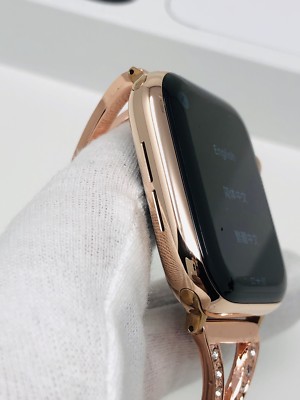 24K Rose Gold Plated 44MM Apple Watch SERIES 4 With Rose  display picture 2