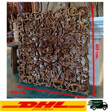 24" Square Art Piece Hand Carved Wood Craving Panel Wall Hanging Home Decor DHL