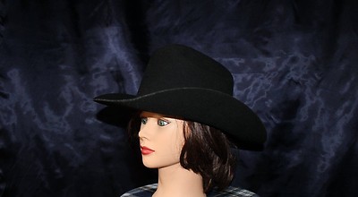 Chapeau Cowboy Dynafelt Silver Spur Noir - Laine, Taille M (7) - Hydrofuge - Homme