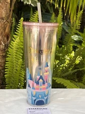 Disney Starbucks Disneyland Sleeping Beauty Castle Venti Cold Cup Tumbler NWT