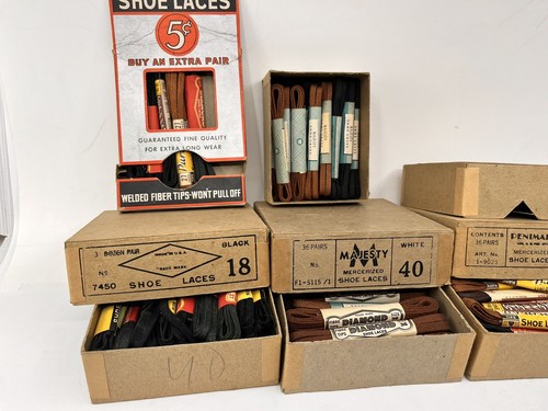 Cajas de CORDONES vintage con exhibición de tienda pequeña de pie 4 cajas de cordones - Imagen 7 de 11