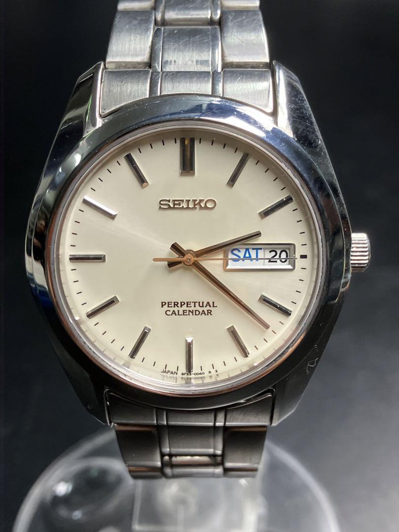 Seiko 8F33-0040 Perpetual Calendar Stainless Steel Day Date Seiko 8F33-0040 Perpetual Calendar Stainless Steel Day Date