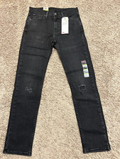 Levi's 510 Skinny Fit Jean Stretch Faded Black Holes Men's 30X32 RT 69 1073 U43