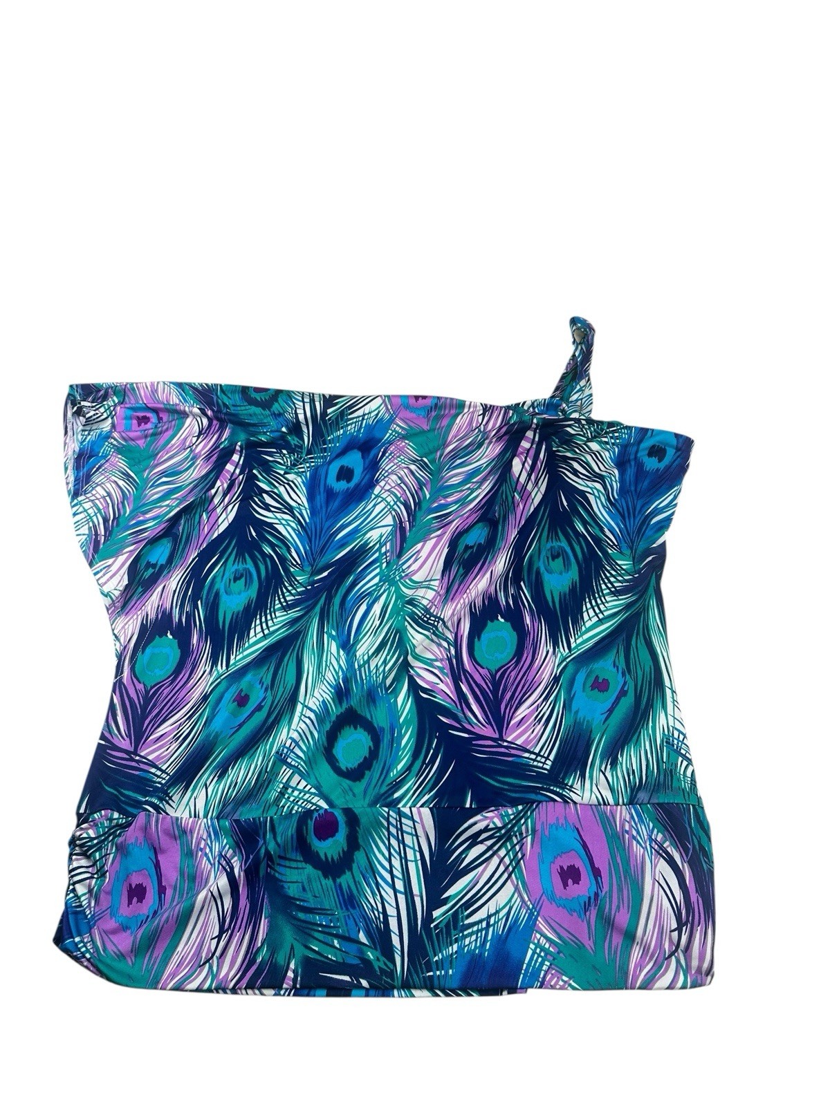 Cache Peacock Pattern One Shoulder Sleeve Asymmet… - image 3