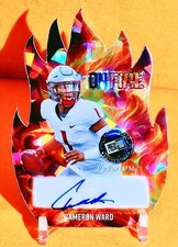 2024 Press Pass Premium Cam Ward Rc Auto ON FIRE 🔥 Die-Cut /10 OF-CW2 RARE‼️ ‼️
