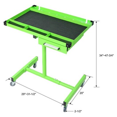 Tear Down Work Table with Mobility Casters, Adjustable Height & Rubber Corners