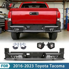 3.5mm Steel Rear Bumper For 2016-2023 Toyota Tacoma W 4 Pod Lights D-rings