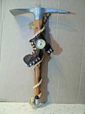 PIOLET (Petit) DÉCORATIF + THERMOMÈTRE et CHAUSSURE (vieille) MONTAGNE. CORDE.