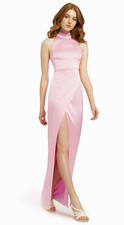 Alice + Olivia “Jessa Mock Neck Slit” Dress, Pink Size 0