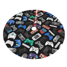Video Game Controller Background Halloween Christmas Tree Skirt 48 Inch Gamin...