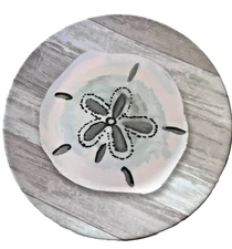Sand Dollar Melamine 6" Appetizer Tidbit Dessert Plates Beach House Set of 4