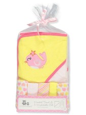 Cribmates Hooded Towel  5 Washcloths Set Color: pink Size: one size