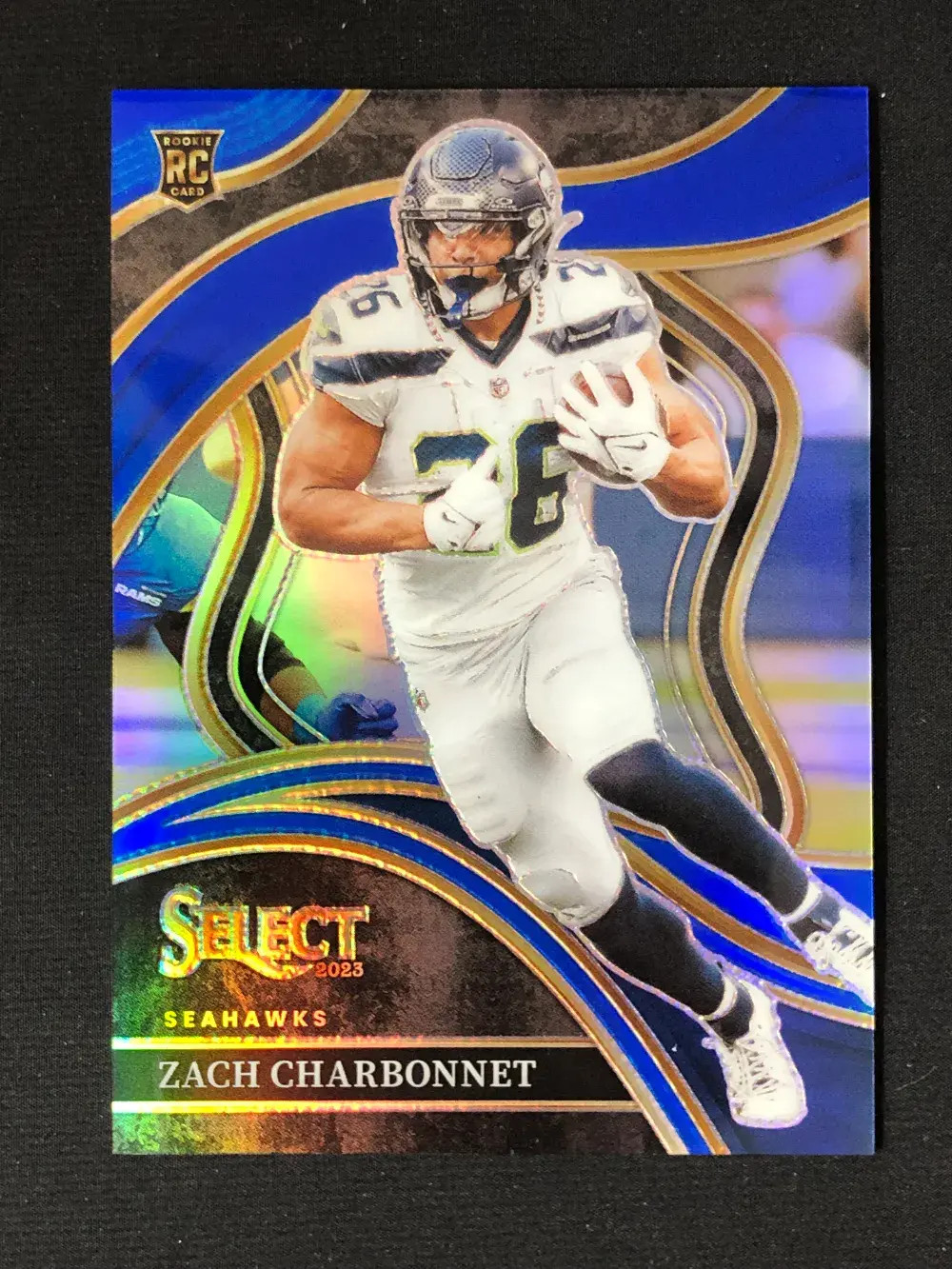 2023 Panini Select Club Level Zach Charbonnet Rookie #202 Blue Prizm /99 RC YT92
