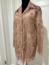 GUCCI Pink-Rose Floral Lace Shirt-Dress (Italy Sz 38) - Very Lovely!!