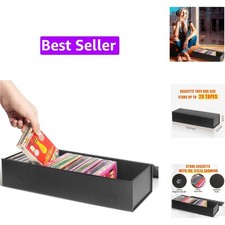 Cassette Tape Storage Box, Cassette Tape Holder 14.25 x 4.5 x 3 Inch, Store U...