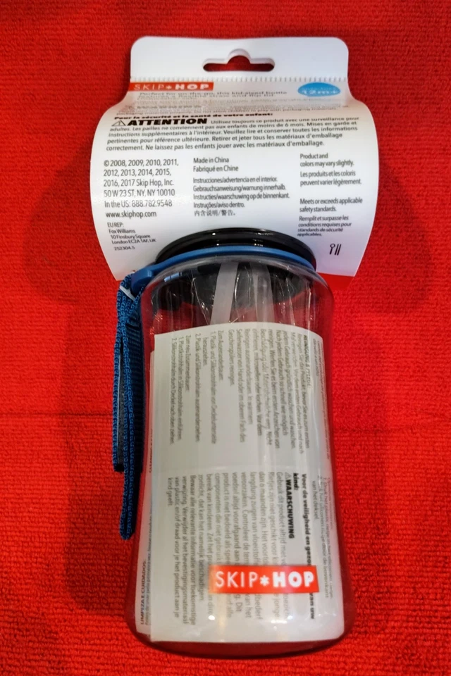 Botella de paja Skip Hop Zoo, plástico sin BPA, murciélago, NUEVA en paquete Foto 2 de 3