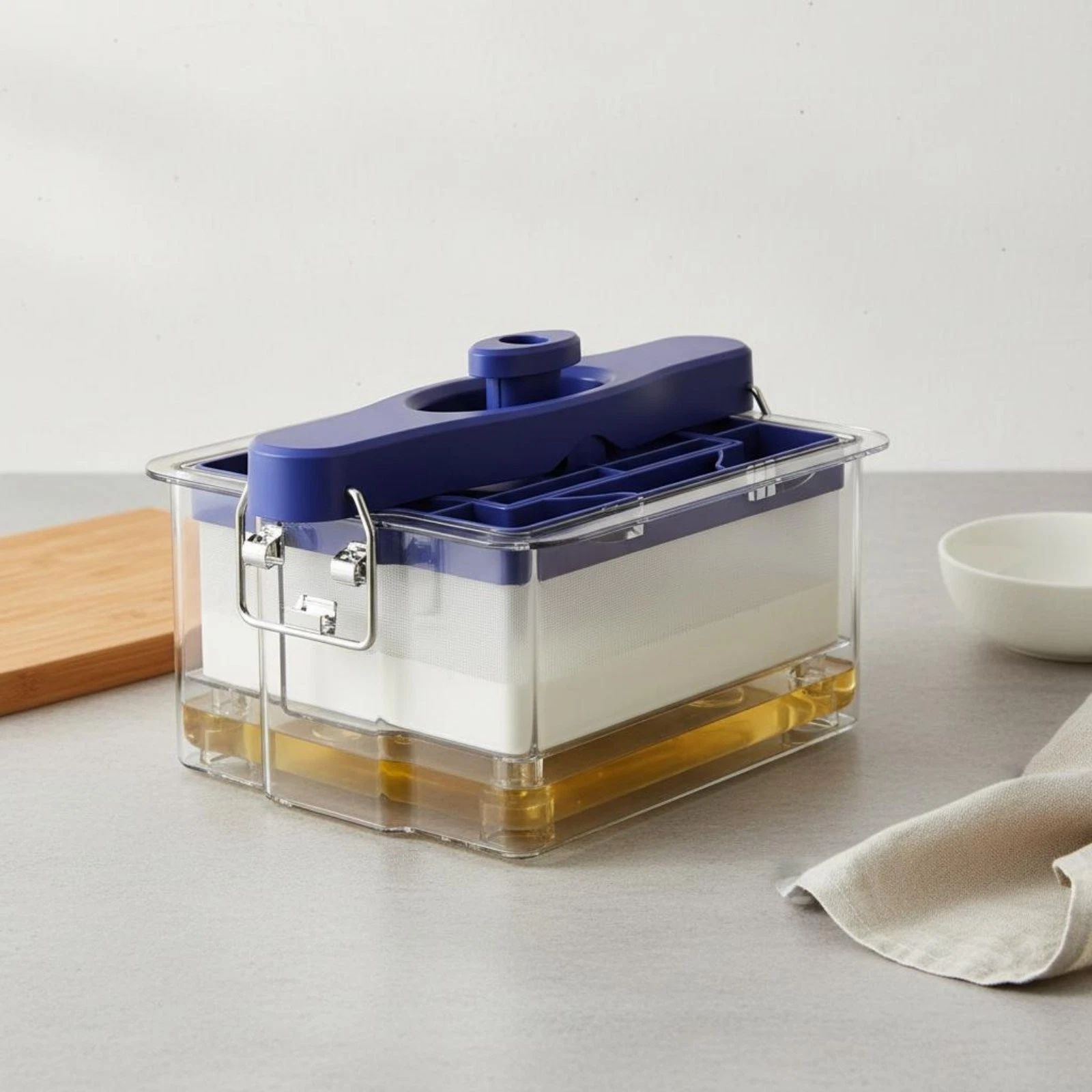Tofu Strainer Box Tight Closure Press Drain Box Dishwasher Safe