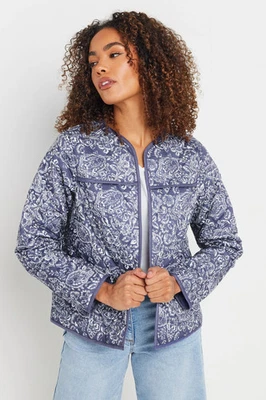 M&Co Women's Cotton Floral Print Quilted Jacket - Image 1 of 4
