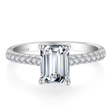 White Gold Princess Cut Diamond Wedding Ring Engagement Rings Finish On Silver