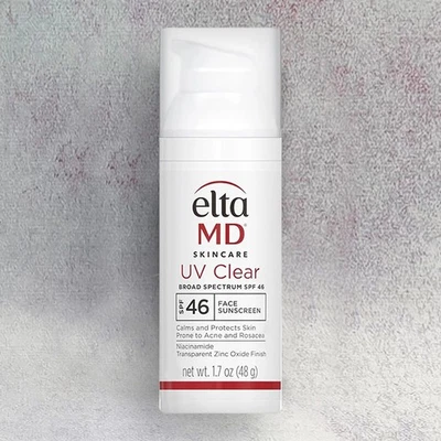 WIE GEZEIGT El*tamd UV Klar Breitspektrum LSF 46 Gesichts-Sonnencreme Neu 1,7 Unzen/48 g