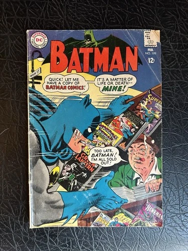 DC Comics Batman No. 199 1968 Vintage Comic Book Silver Age