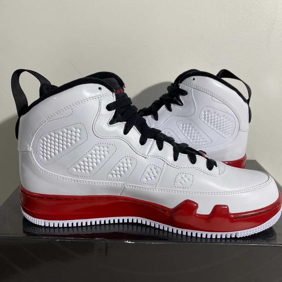 Talla 12.5 - Zapatilla Nike Air Jordan Fusion 9 Blanco Rojo 352753-102 ¡NUEVA Envío Rápido! Foto 4 de 4