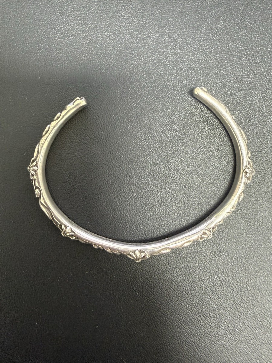 Chrome Hearts Sterling Silver 925 Cuff Bracelet Floral Cross | eBay