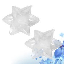 2 PCS Transparent Baubles Star Fillable Ornaments Six Pointed Hanging