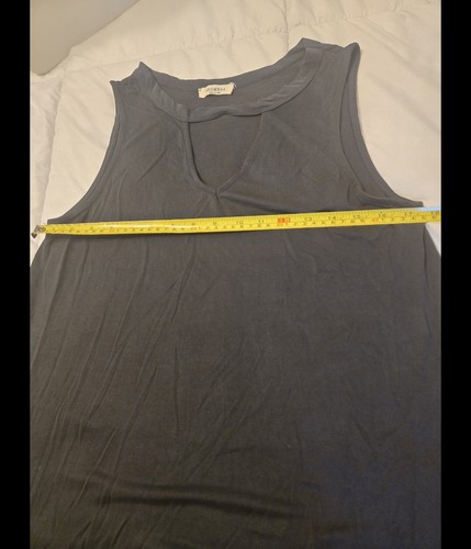 Promesa Size M Modal Super Soft Classic Black Tank Dress Made In USA Casual - Picture 8 of 12