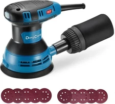 Dong Cheng Random Orbital Sander 5'' Palm Sander 12000PRM 10PC Sandpapers 6Speed