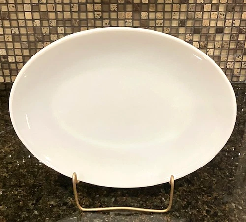 Vintage Anchor Hocking Fire King Milk Glass 12" x 9” White Oval Platter