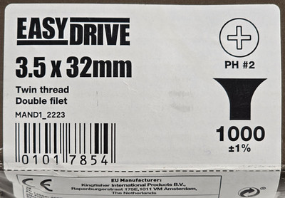 ~850 x Trockenbauschrauben 3,5 x 32 Doppelgewinde Easy Drive Großpackung Restposten