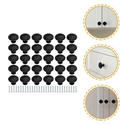 30pcs Round Drawer Knobs Stainless Steel Drawer Pull Knobs Round Cupboard