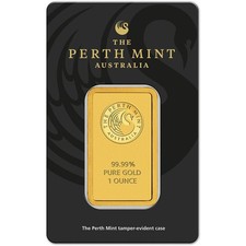 1 oz. Gold Bar - Perth Mint - 99.99 Fine in Assay 4450.60 per troy oz
