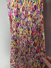 RIXO/target Women’s Bright Floral Long Dress V- Neck Puff Sleeves Size 4 Spring