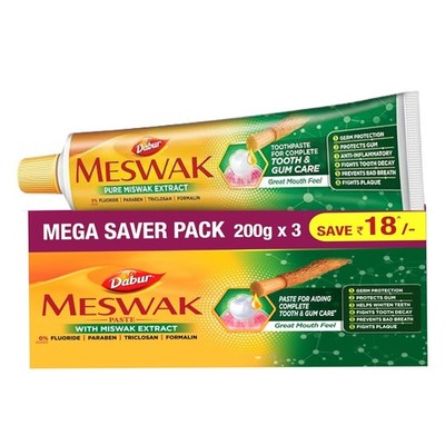 DABUR Meswak Complete Oral Toothpaste Stain Removal, Cavity Protection, 600ml