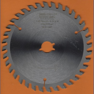 EDN HM-bestücktes Kreissägeblatt Serie 05 orange fein Ø 150 mm Bohrung 19 mm 3KN