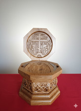 Reliquary Box Orthodox Christian Carved Wooden Handcarved 7.48"