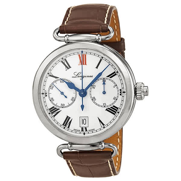 Longines Heritage Men's Brown Leather Strap White Dial Watch L27764213