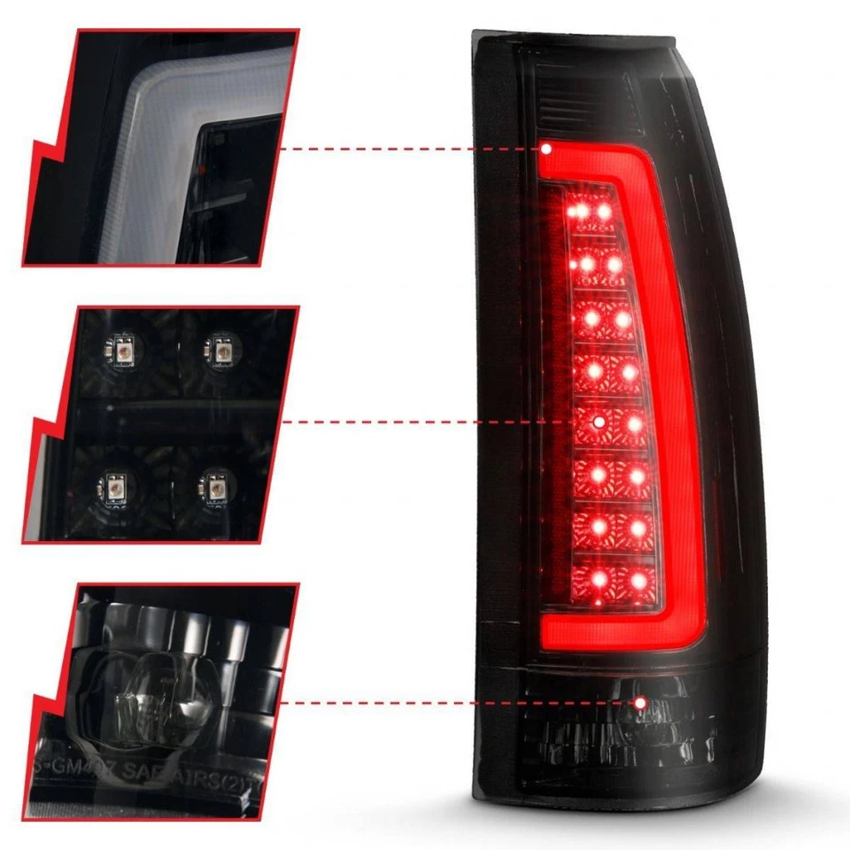 Luces traseras LED ANZO para Chevy R1500 Suburban 1989-1991 carcasa negra lente de humo Foto 3 de 4