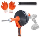 Uimoso Drain Auger 25ft 1/4in Drum Plumbing Drain Snake Clog Remover Manual-feed