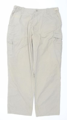 Marks and Spencer Cargohose Herren Beige 36 W 31 L Baumwolle Taschen