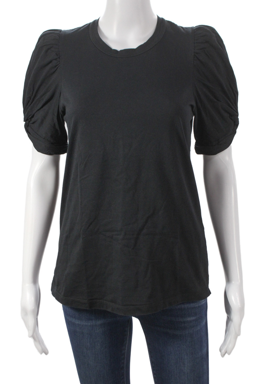 ALC Womens Black Cotton Jersey Basic Crew Neck Short Sleeve T-Shirt Size SFree Shipping in US $100+ Orders | $6.95 Orders Below