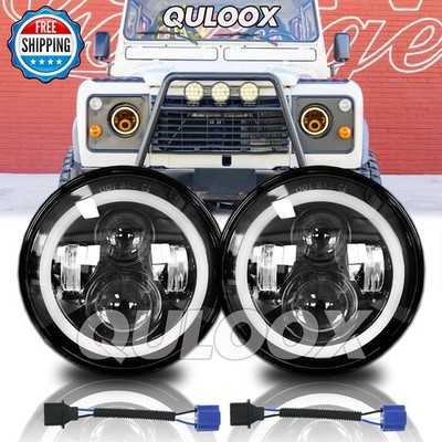 pair 7 inch LED Round Headlights HI/LO For Land Rover Defender 110 90 Rover