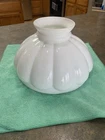 Vintage Milk Glass Hurricane Melon Lamp Shade 10" Fitter