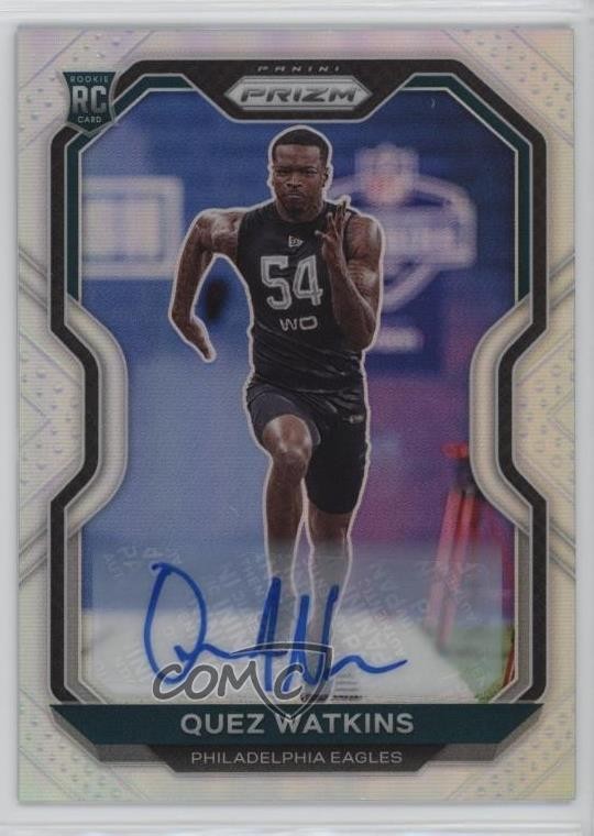 2020 Panini Prizm Silver Quez Watkins #344 Rookie Auto RC 1hg9