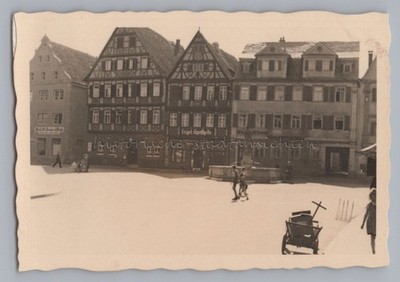 Bad Mergentheim 1942 - Handcart Fountain Children - Old Photo 1940s