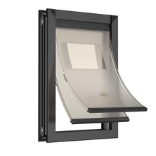   Aluminum Medium Dog Door with 2 Sliding Lock Panels, Weatherproof Doggie D...