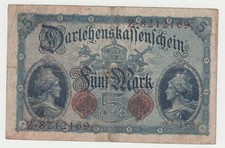 Germany Banknote 5 Mark issue 05.08.1914 Krause cat. #47b Very Fine by IBNS gr.
